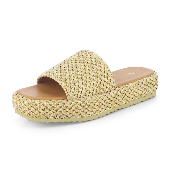 Heel Raffia with Leather Sandal