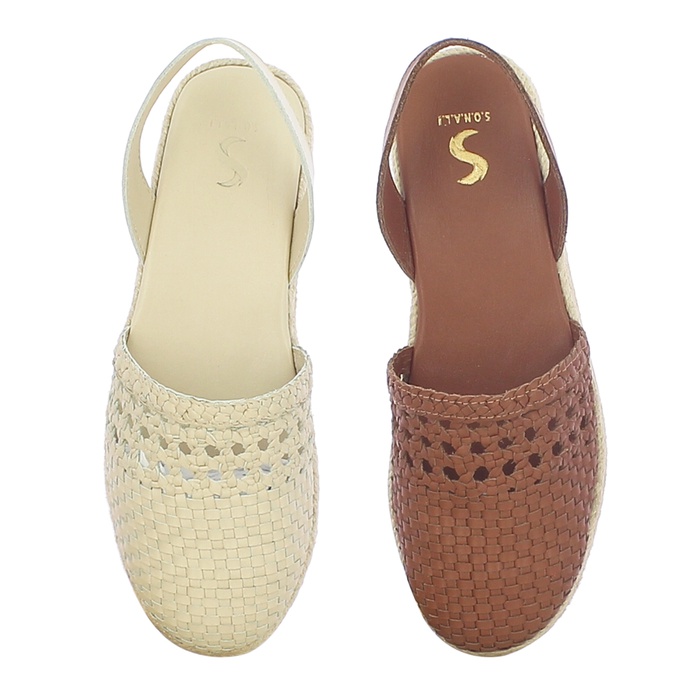 Open Mid Leather Sandal