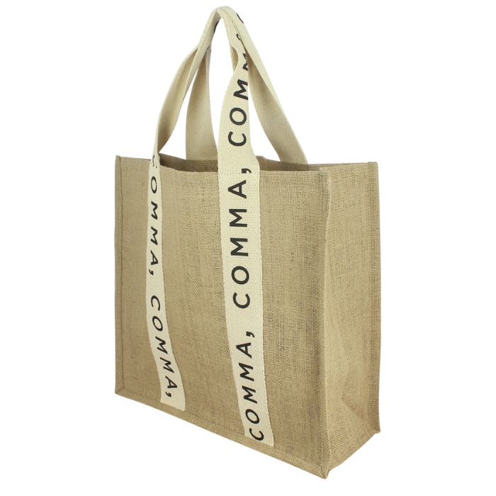 Jute Shopping Bag With Cotton Lace