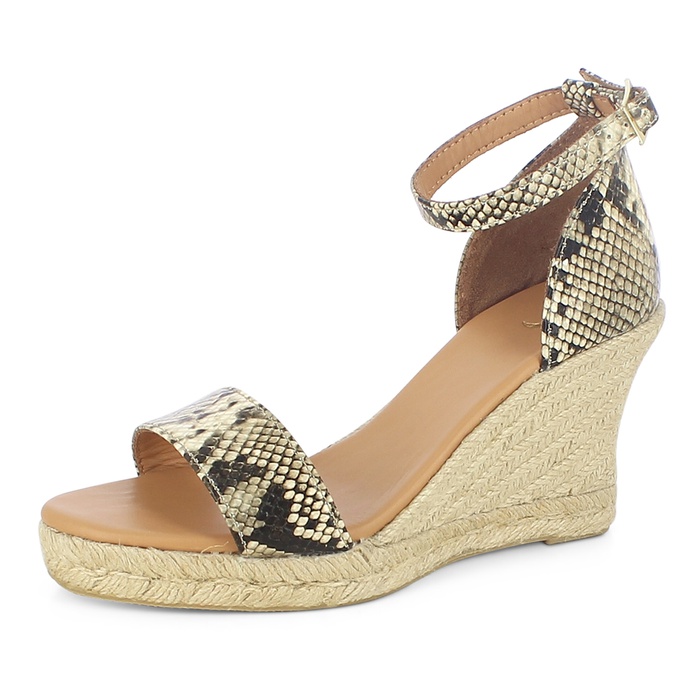 Snake Leather with jute Covering Heel